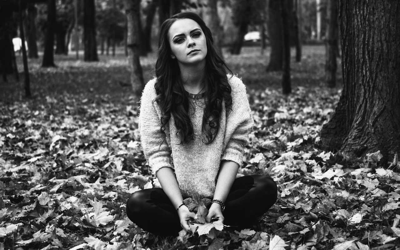 Detachment, woman, sad, story, leaf, nature, plant, 