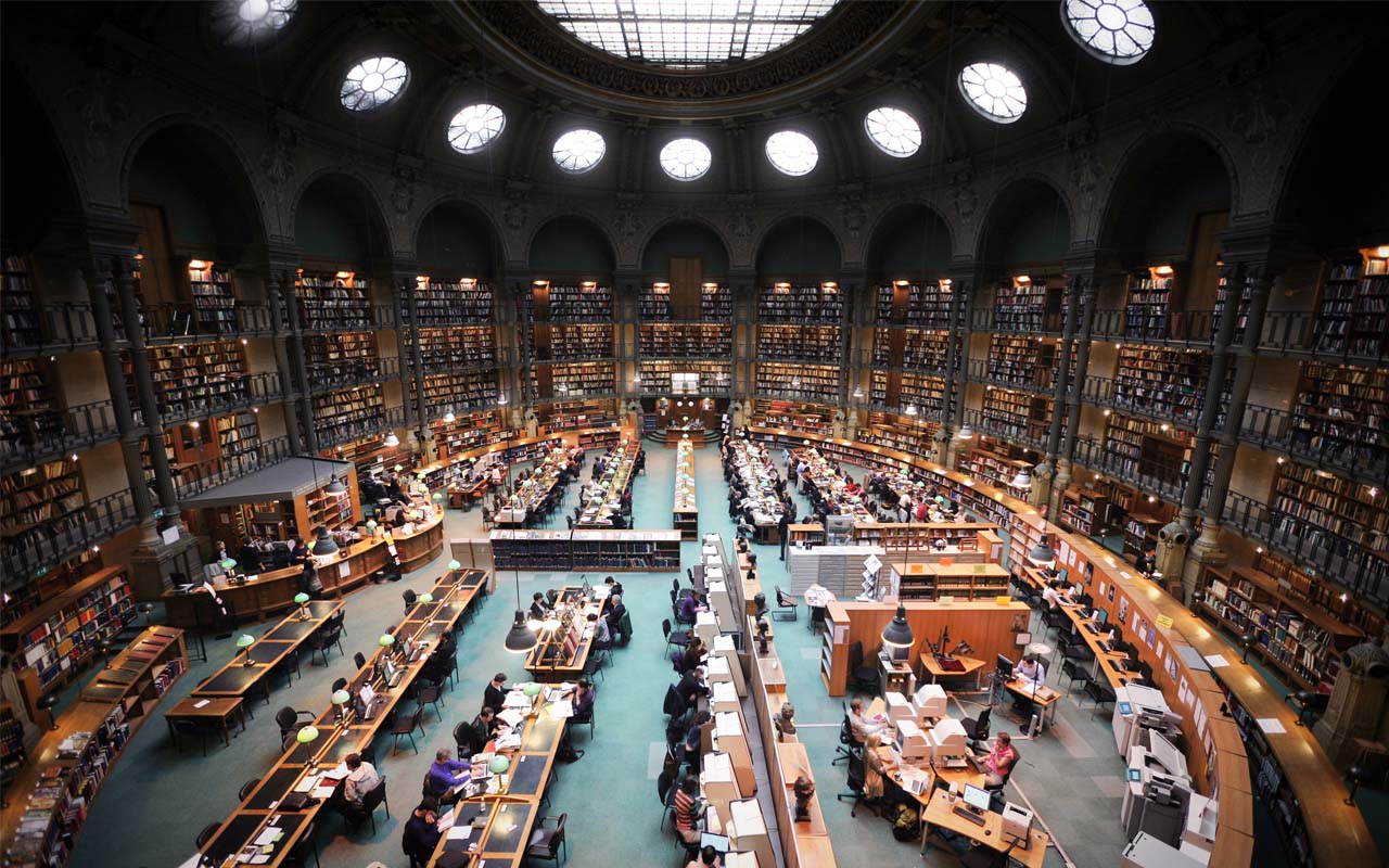 National library, France, reading, facts, love