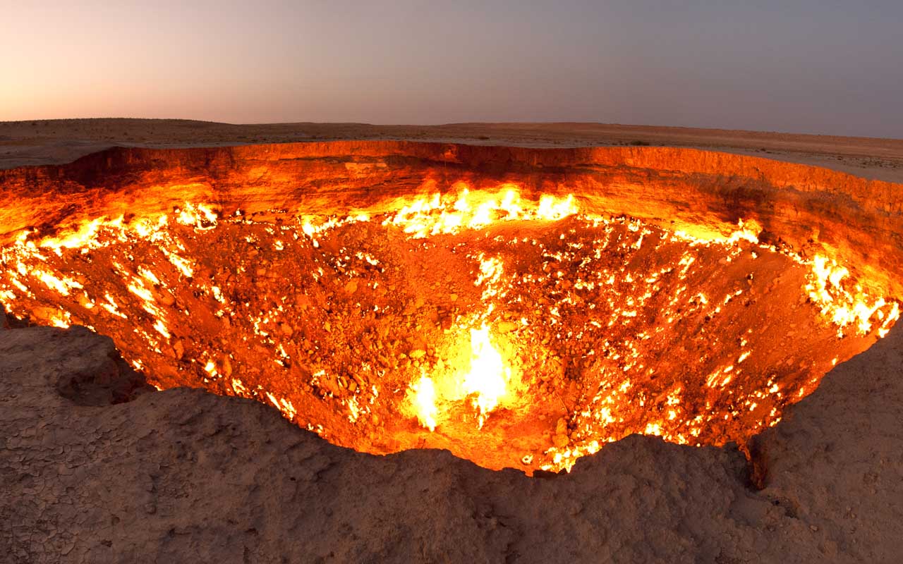 Darvaza, crater, Turkmenistan, burning, facts, life