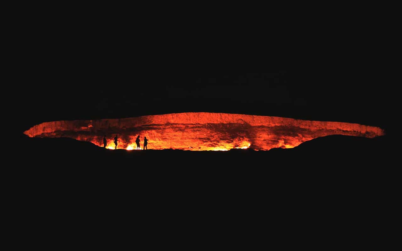 crater, Turkmenistan, facts, burning, methane