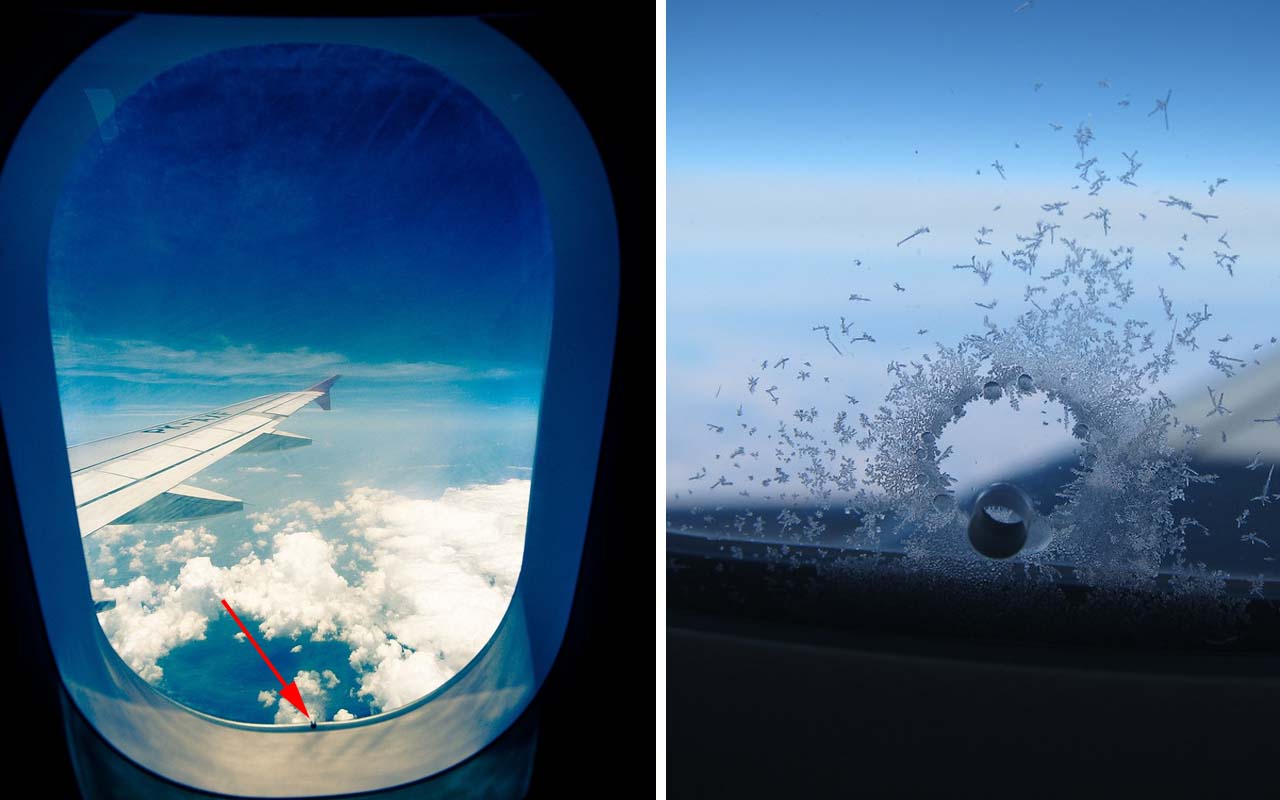 airplane window, icing, hole, facts, science, flying, travel, people, photography